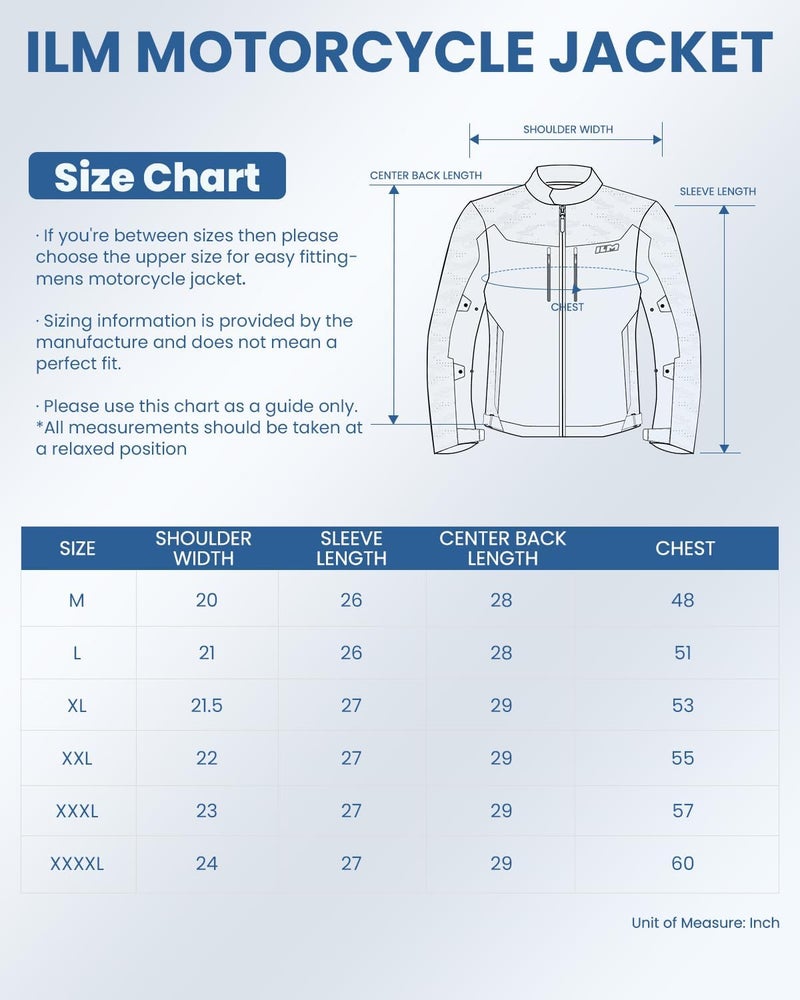 ILM Motorcycle Riding Jacket Reflective with CE Armor and Detachable Thermal Liner Dual Sport All Season for Men Model JRF4 (Black,L) - Image 2